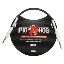 Pig Hog PH1 1ft 1/4-Inch To 1/4-Inch 8mm Instrument Cable(Pig Hog Ph1 1ft 1 4 Inch To 1 4 Inch 8mm Instrument Cable)