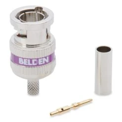 Belden 4855RBUHD3 B50 12G-SDI 3-Piece UHD BNC Crimp Connector For 4855R/Mini-RG59 Cable, Violet Band, 50-Pack(Belden 4855rbuhd3 B50 12g Sdi 3 Piece Uhd Bnc Crimp Connector For 4855r Mini Rg59 Cable Violet Band 50 Pack)