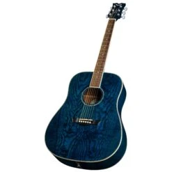 Dean Guitars AXS Dread Quilt Ash Mahogany Acoustic Guitar, Trans Blue(Dean Guitars Axs Dread Quilt Ash Mahogany Acoustic Guitar Trans Blue)
