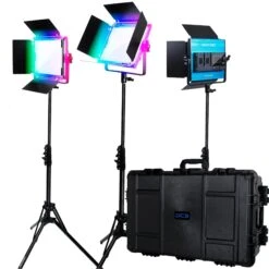 Dracast DRX3500RGBH LED500 X Series RGB And Bi-Color LED 3 Light Kit With Injection Molded Travel Case(Dracast Drx3500rgbh Led500 X Series Rgb And Bi Color Led 3 Light Kit With Injection Molded Travel Case)