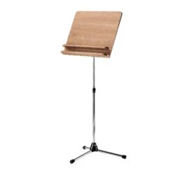 K&M 118/3 Orchestral Music Stand-Chrome Base/Double Lip Walnut Desk(Kandm 118 3 Orchestral Music Stand Chrome Base Double Lip Walnut Desk)