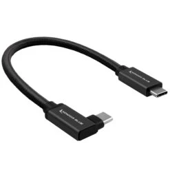 Kondor Blue USB C To USB C High Speed Cable For Samsung T5 T7 SSD, Right Angle, Raven Black(Kondor Blue Usb C To Usb C High Speed Cable For Samsung T5 T7 Ssd Right Angle Raven Black)