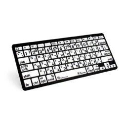 Logickeyboard LargePrint Black On White Bluetooth Mini English/Hebrew Keyboard(Logickeyboard Largeprint Black On White Bluetooth Mini English Hebrew Keyboard)