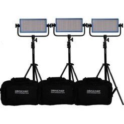 Dracast DRLK3X500BGQ LED500 Pro Series Bi-Color LED 3 Light Kit With Gold Mount Battery Plates(Dracast Drlk3x500bgq Led500 Pro Series Bi Color Led 3 Light Kit With Gold Mount Battery Plates)