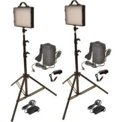 Bescor LED200KB Dual 300W LED Studio Light And Battery Kit(Bescor Led200kb Dual 300w Led Studio Light And Battery Kit)