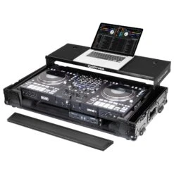 Odyssey Black Label 1U Flight Case With Glide Style Laptop Platform And Wheels For RANE PERFORMER(Odyssey Fzgsperformerw1bl Black Label 1u Flight Case With Glide Style Laptop Platform And Wheels For Rane Performer)