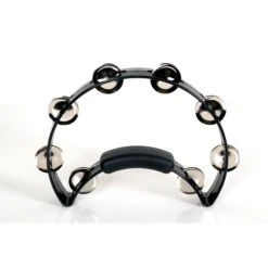 Rhythm Tech RT1210 Solo Tambourine, Black With Single Row Nickel Jingles(Rhythm Tech Rt1210 Solo Tambourine Black With Single Row Nickel Jingles)