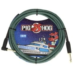 Pig Hog PCH10TABR Tahitian Blue Instrument Cable, 10-Foot, Right Angle(Pig Hog Pch10tabr Tahitian Blue Instrument Cable 10 Foot Right Angle)