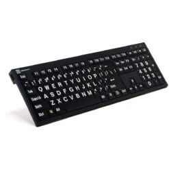 Logickeyboard LargePrint Nero White On Black PC Keyboard XL Printed Slim Line Keyboard White On Black(Logickeyboard Largeprint Nero White On Black Pc Keyboard Xl Printed Slim Line Keyboard White On Black)