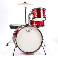 Granite Percussion GP-JR3MR 3-Piece Junior Studio Drum Kit, Metallic Red(Granite Percussion Gp Jr3mr 3 Piece Junior Studio Drum Kit Metallic Red)