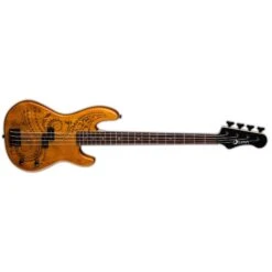 Luna Guitars Tatoo 34-Inch Long Scale Satin Natural Electric Bass Guitar, 4-String(Luna Guitars Tatoo 34 Inch Long Scale Satin Natural Electric Bass Guitar 4 String)