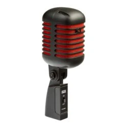 EIKON DM55V2RDBK Cardioid Vintage Vocal Dynamic Microphone, Satin Black And Red(Eikon Dm55v2rdbk Cardioid Vintage Vocal Dynamic Microphone Satin Black And Red)