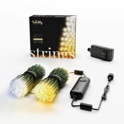 Twinkly String 400L 4.3mm Clear Concave AWW Lens Light, Black/Green Wire(Twinkly Tws400gop Gus String 400l 4 3mm Clear Concave Aww Lens Light Black Green Wire)