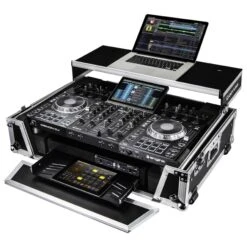 Odyssey Denon Prime 4 Flight Case With Patented Glide Laptop Platform And 2U Rack Spaces(Odyssey Fzgsprime4w2 Denon Prime 4 Flight Case With Patented Glide Laptop Platform And 2u Rack Spaces)