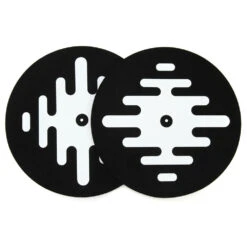Serato 12-Inch Logo Slipmats Vinyl, White On Black Pair(Serato Osa Sm Fl Blk 12 Inch Logo Slipmats Vinyl White On Black Pair)